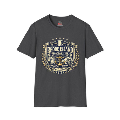 Rhode Island Heritage Badge Unisex Softstyle T Shirt State Pride Graphic Tee Collections FS03