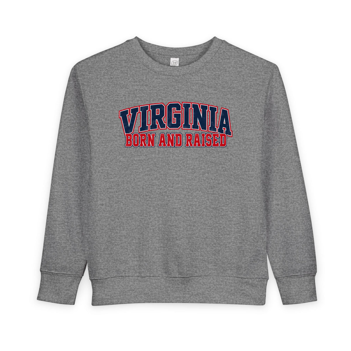 Virginia Born and Raised Classic Collegiate Unisex Toddler Sweatshirt