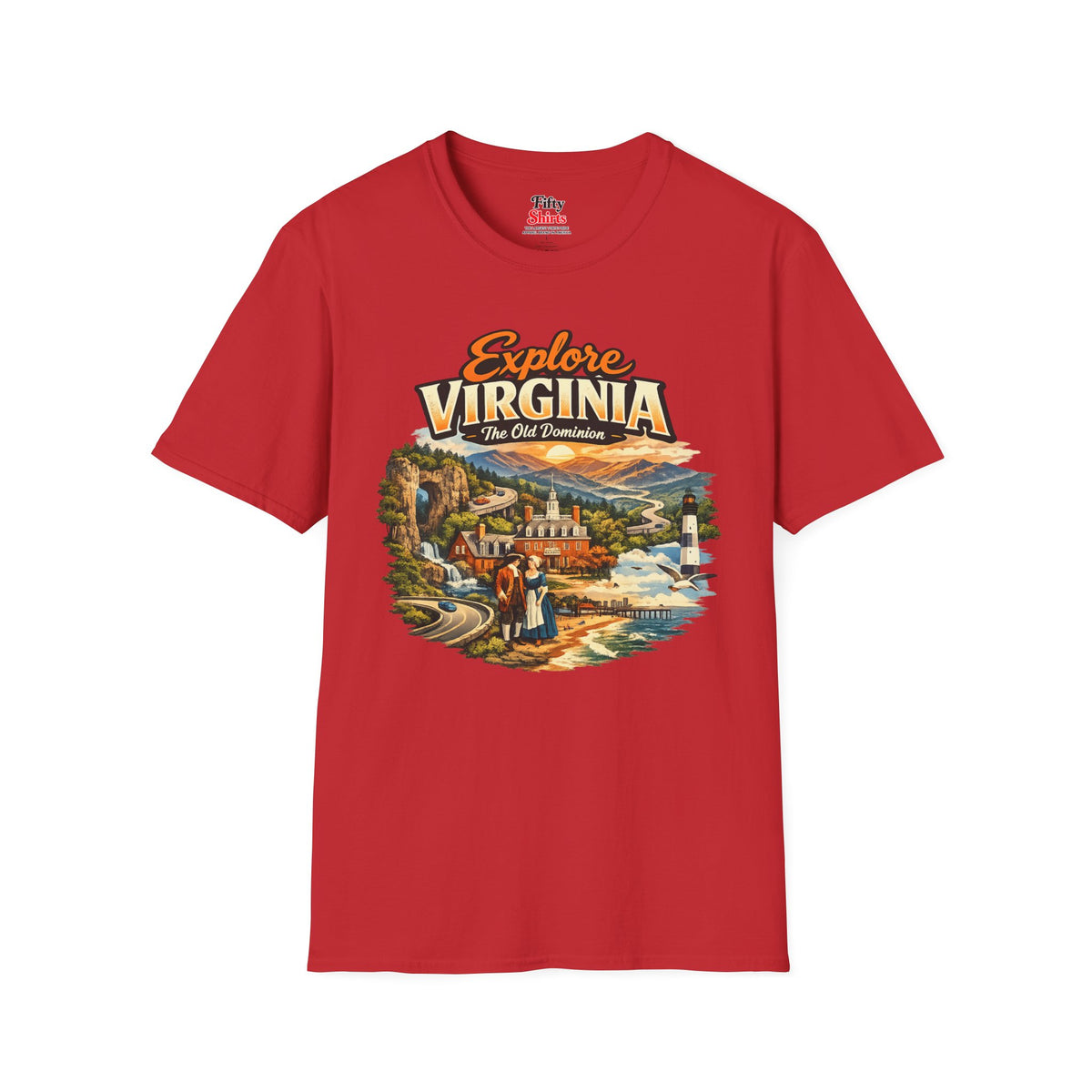 Explore Virginia Unisex Softstyle T Shirt State Pride Graphic Tee Collections FS03