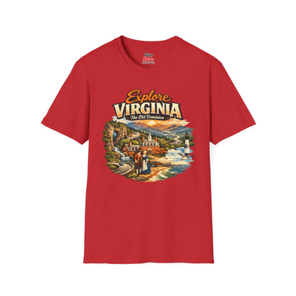 Explore Virginia Unisex Softstyle T Shirt State Pride Graphic Tee Collections FS03