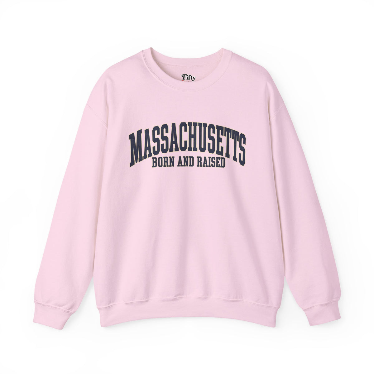 Massachusetts Born and Raised Classic Souvenir Style Unisex Sweatshirt Graphic