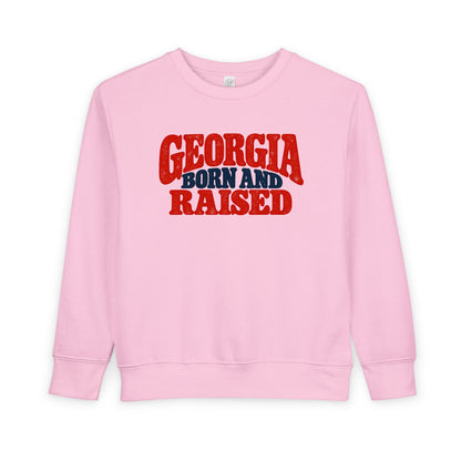 Georgia Born and Raised Retro Unisex Toddler Sweatshirt
