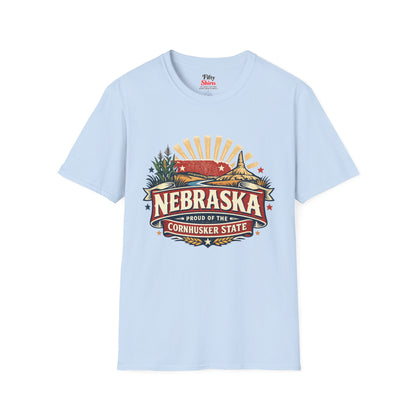 Nebraska State Pride Unisex Softstyle T Shirt State Pride Graphic Tee Collections FS03