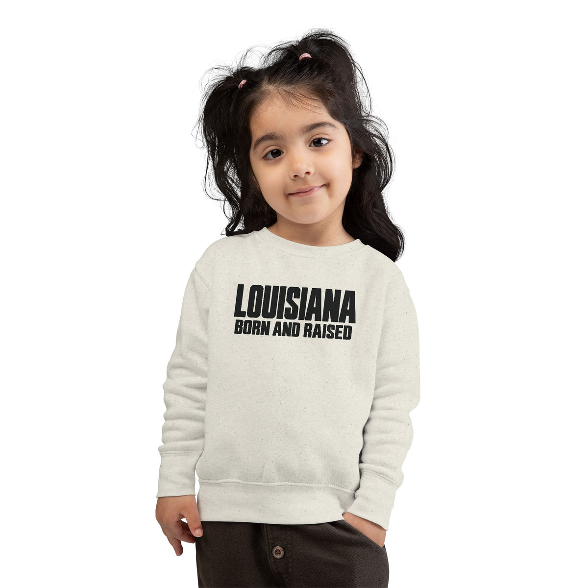Louisiana Born and Raised Modern Unisex Toddler Sweatshirt