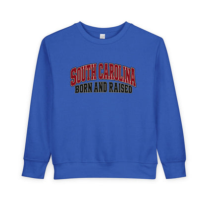 South Carolina Born and Raised Old-School Athletic Unisex Toddler Sweatshirt