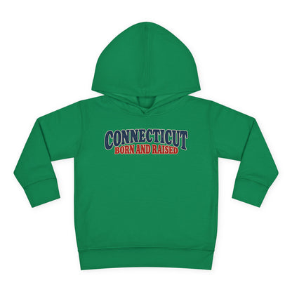 Connecticut Born and Raised 1970s Americana Unisex Toddler Pullover Fleece Hoodie