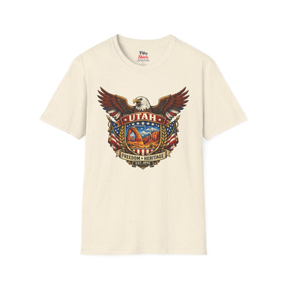 Utah Americana Eagle Unisex Softstyle T Shirt State Pride Graphic Tee Collections FS03