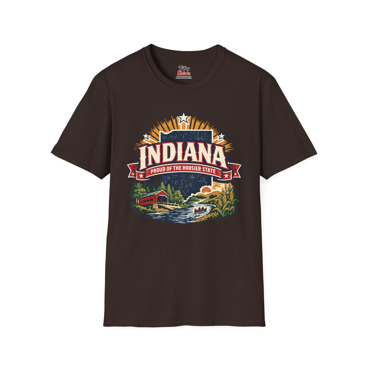 Indiana State Pride Unisex Softstyle T Shirt State Pride Graphic Tee Collections FS03