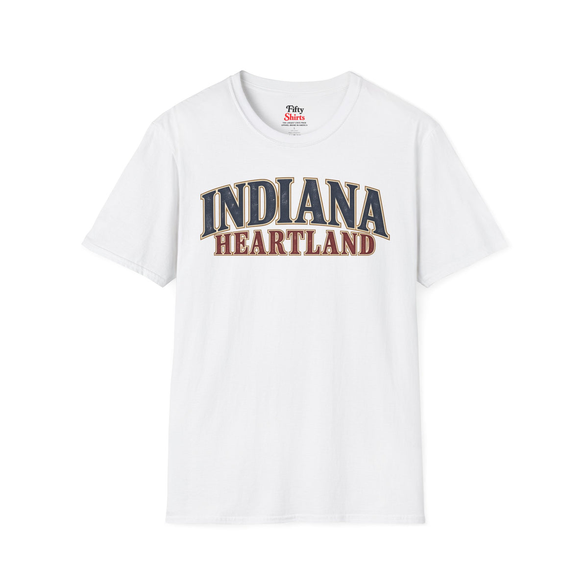 Indiana Heartland Unisex Softstyle T Shirt State Name Graphic Tee