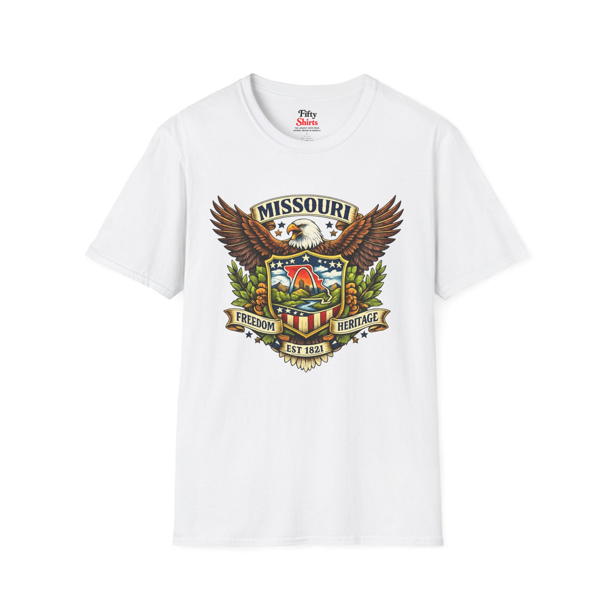 Missouri Americana Eagle Unisex Softstyle T Shirt State Pride Graphic Tee Collections FS03