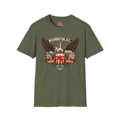 Washington D.C. Americana Eagle Unisex Softstyle T Shirt State Pride Graphic Tee Collections FS03