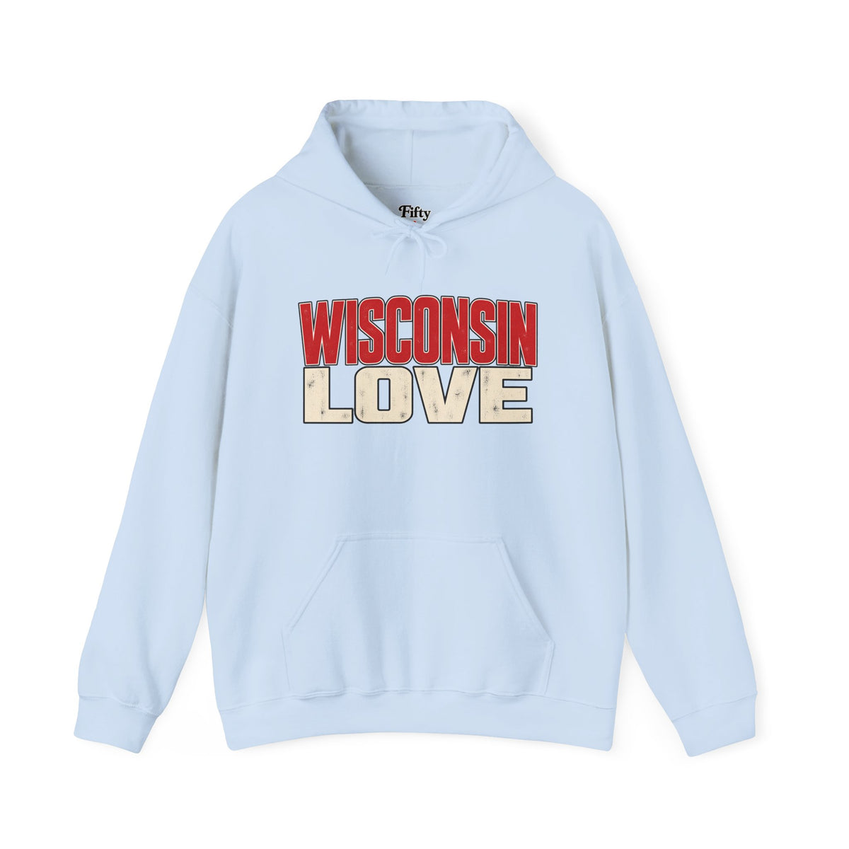 Wisconsin Love Unisex Hoodie State Name Graphic