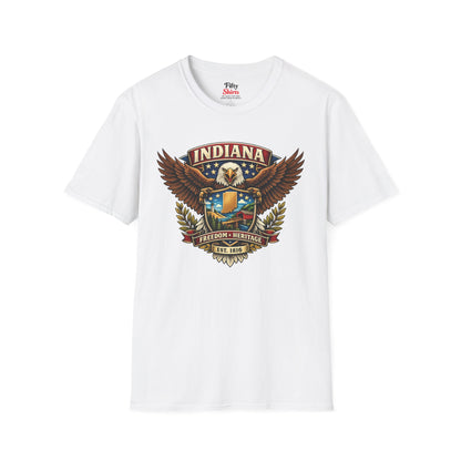 Indiana Americana Eagle Unisex Softstyle T Shirt State Pride Graphic Tee Collections FS03