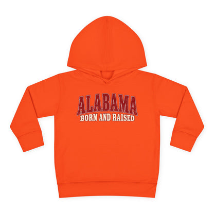 Alabama Born and Raised Classic Southern Heritage Unisex Toddler Pullover Fleece Hoodie