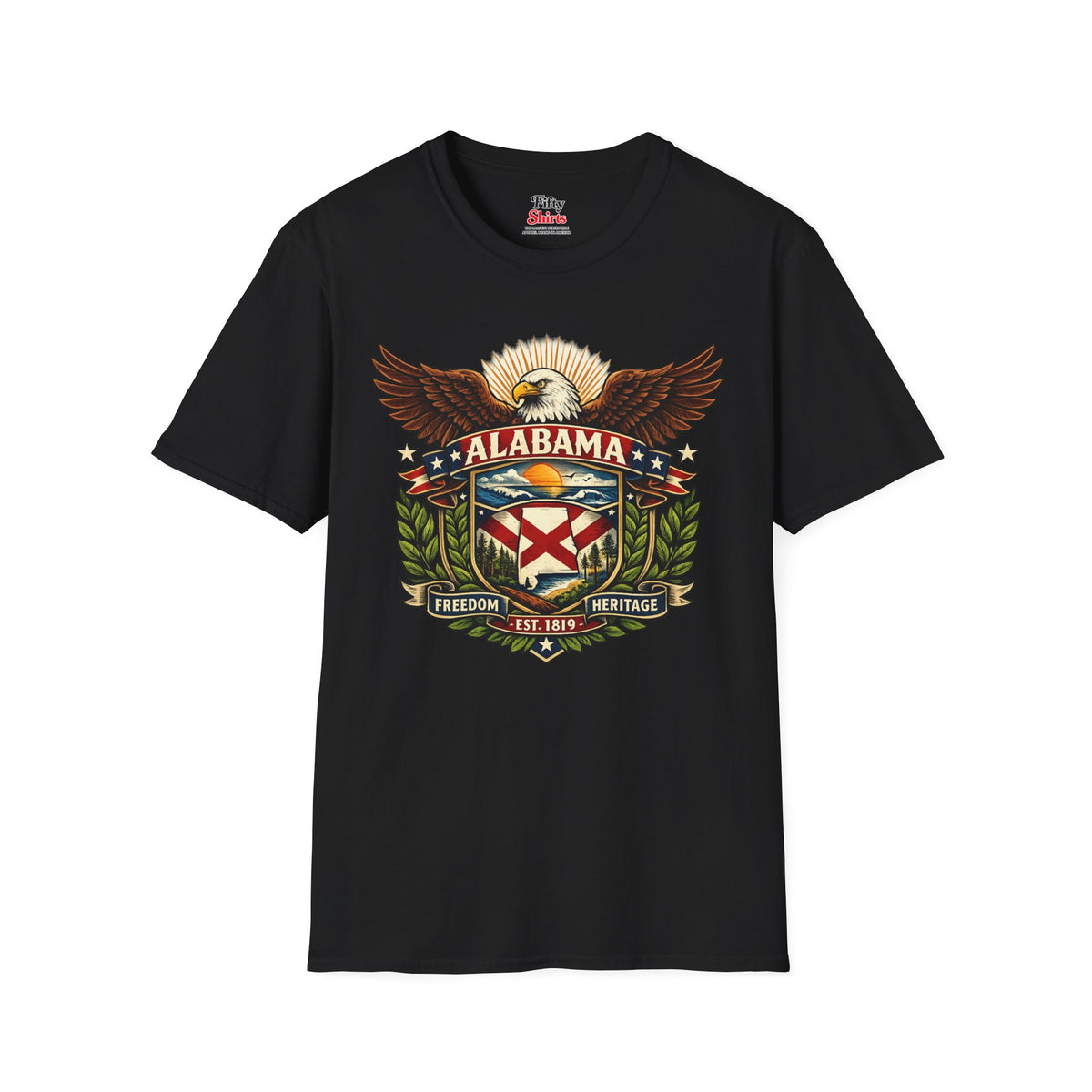 Alabama Americana Eagle Unisex Softstyle T Shirt State Pride Graphic Tee Collections FS03