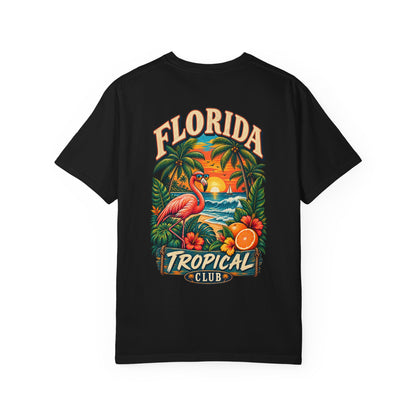 Florida Tropical Club  Unisex Comfort Color 1717 Streetwear Graphic Tee