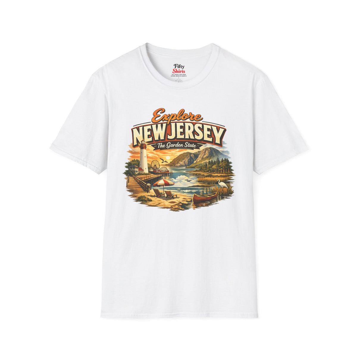 Explore New Jersey Unisex Softstyle T Shirt State Pride Graphic Tee Collections FS03