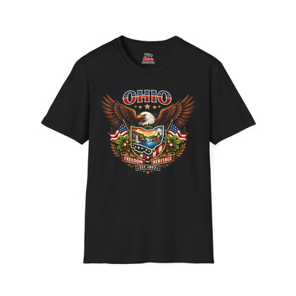 Ohio Americana Eagle Unisex Softstyle T Shirt State Pride Graphic Tee Collections FS03