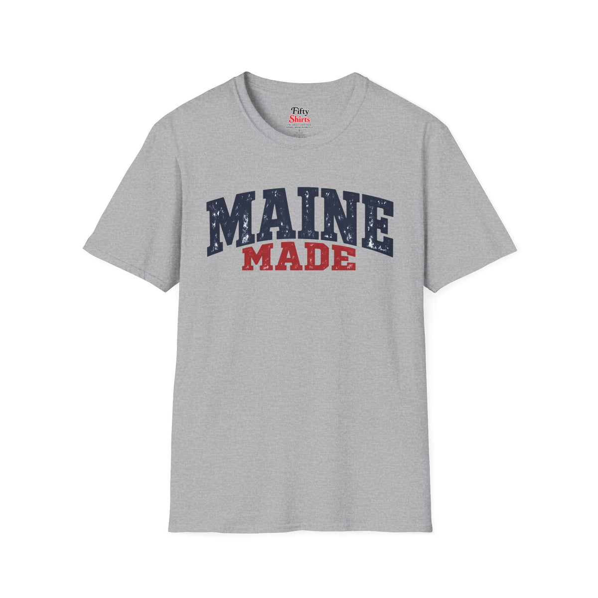 Maine Made Unisex Softstyle T Shirt State Name Graphic Tee