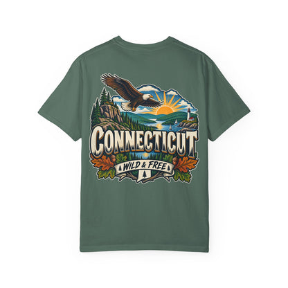 Connecticut Wild & Free  Unisex Comfort Color 1717 Streetwear Graphic Tee