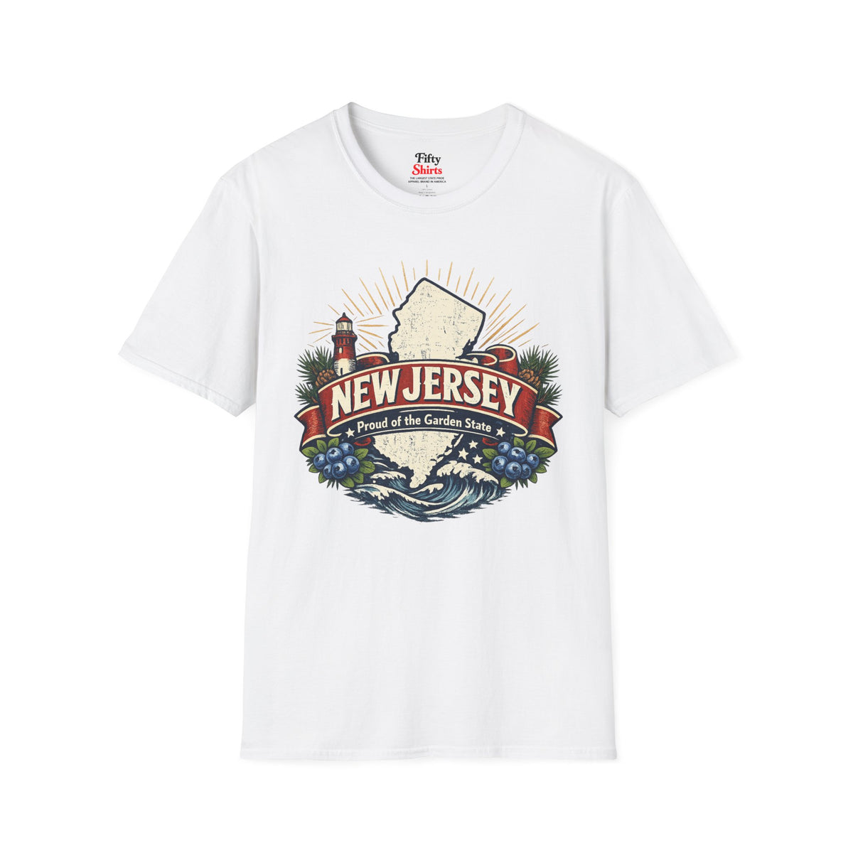New Jersey State Pride Unisex Softstyle T Shirt State Pride Graphic Tee Collections FS03