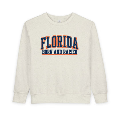 Florida Born and Raised Old-School Athletic Unisex Toddler Sweatshirt