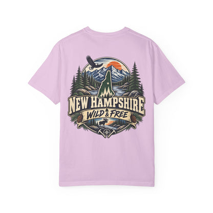 New Hampshire Wild & Free Unisex Comfort Color 1717 Streetwear Graphic Tee