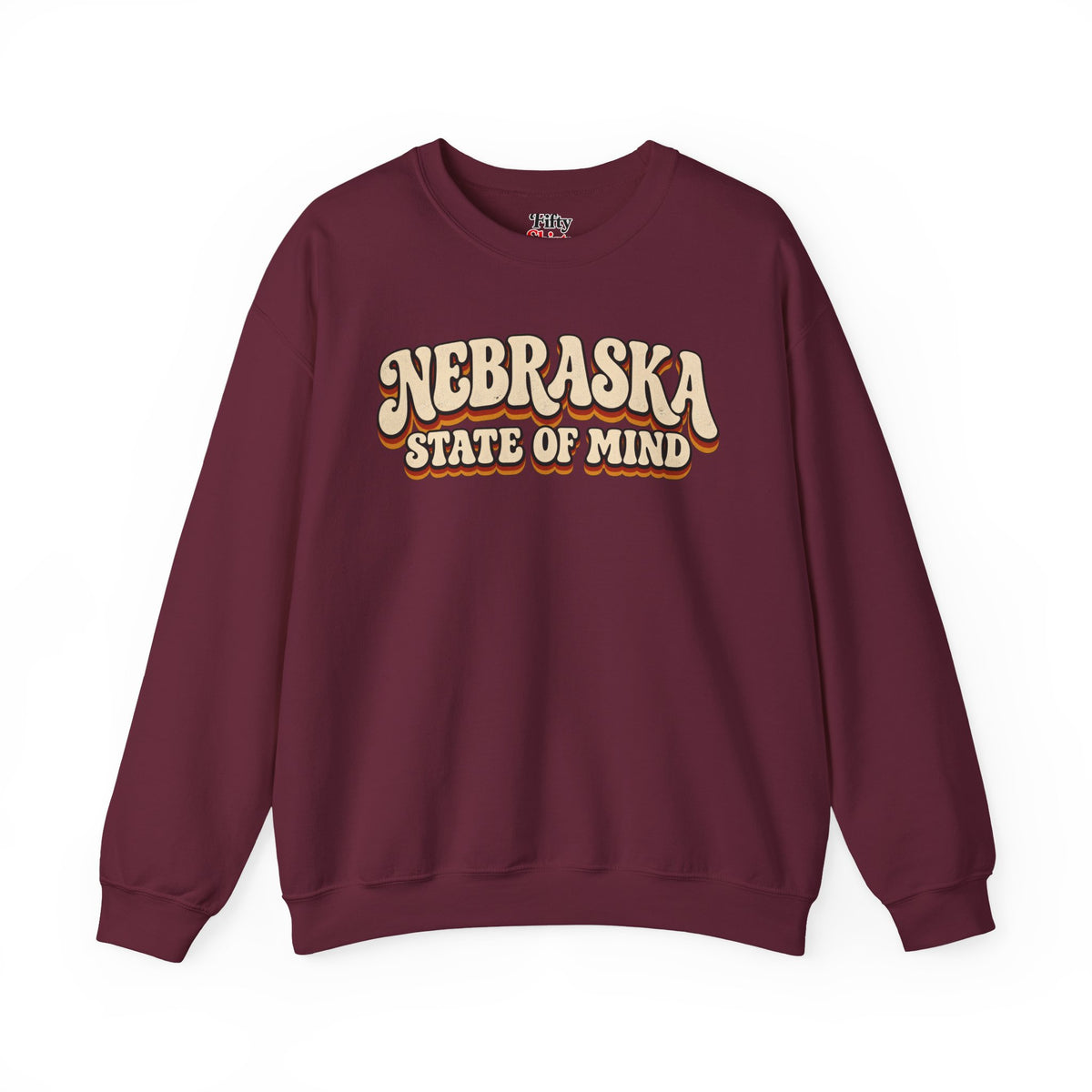 Nebraska State of Mind Unisex Crewneck Sweatshirt State Name Graphic