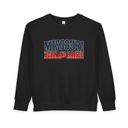 Missouri Born and Raised Old-School Americana Unisex Toddler Sweatshirt Graphic