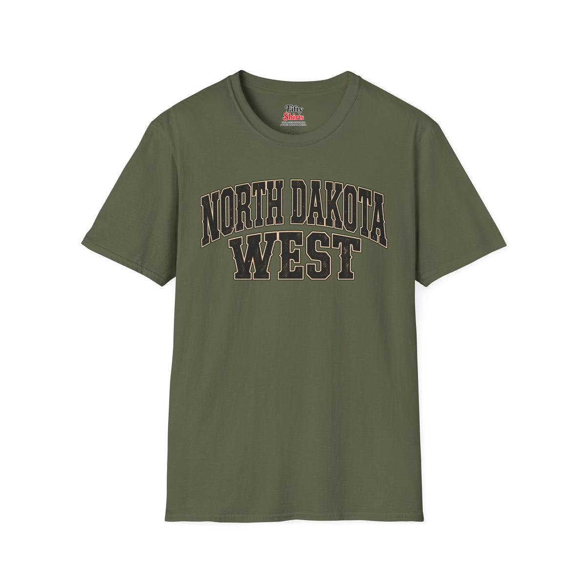 North Dakota West Unisex Softstyle T Shirt State Name Graphic Tee