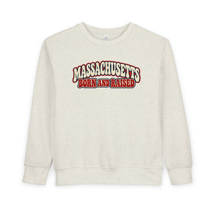Massachusetts Born and Raised Retro 1970s Unisex Toddler Sweatshirt
