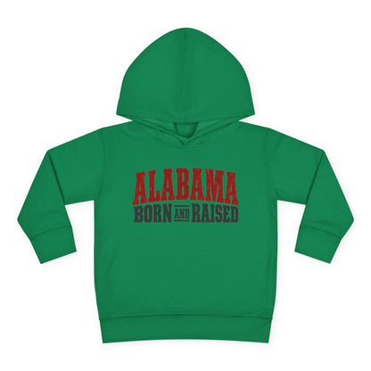 Alabama Born and Raised Rugged Workwear Unisex Toddler Pullover Fleece Hoodie
