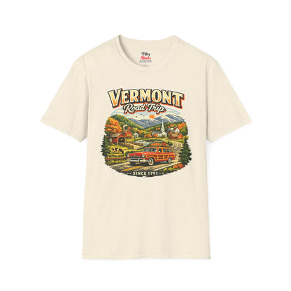 Vermont Road Trip Unisex Softstyle T Shirt State Pride Graphic Tee Collections FS03