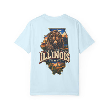 Illinois Bear Emblem Unisex Comfort Color 1717 Streetwear Graphic Tee