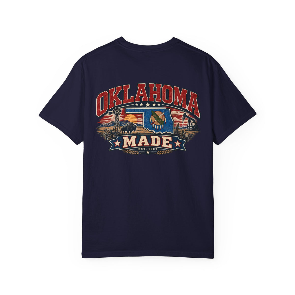 Oklahoma Made Unisex Comfort Color 1717 Streetwear Graphic Tee