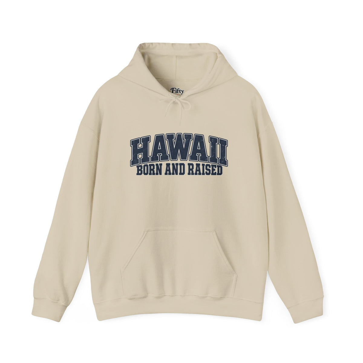 Hawaii Born and Raised Vintage Athletic Unisex Hoodie Graphic