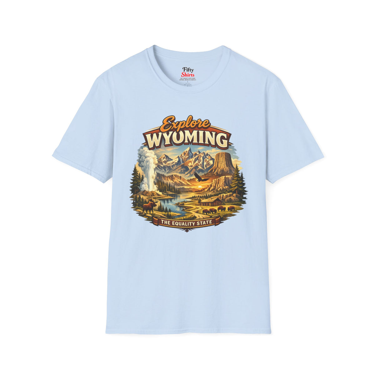 Explore Wyoming Unisex Softstyle T Shirt State Pride Graphic Tee Collections FS03