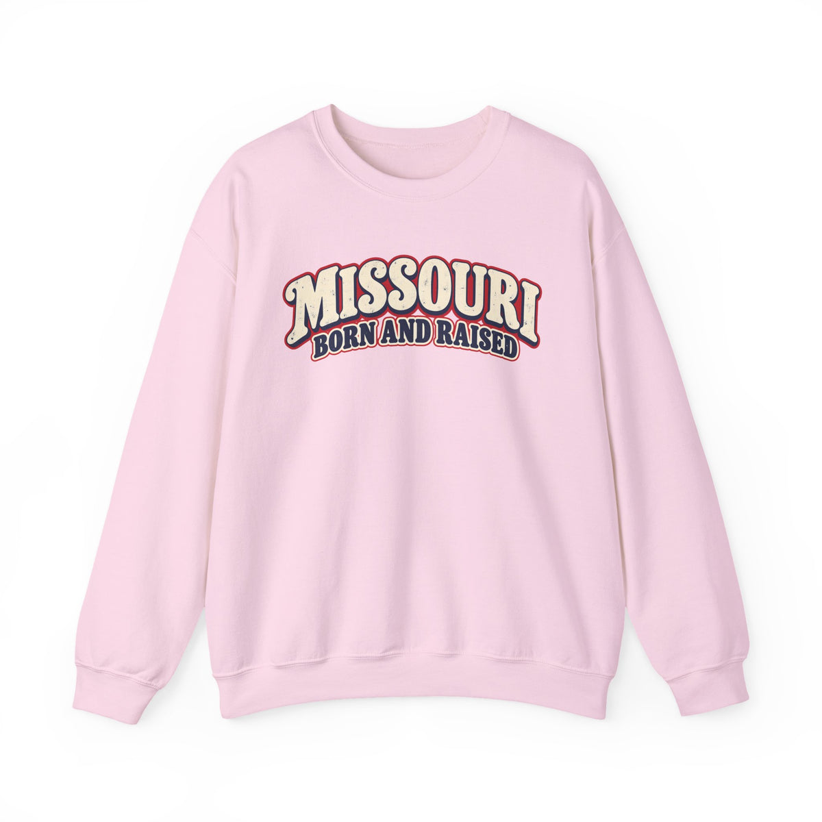 Missouri Born and Raised Retro 1970s Unisex Sweatshirt Graphic