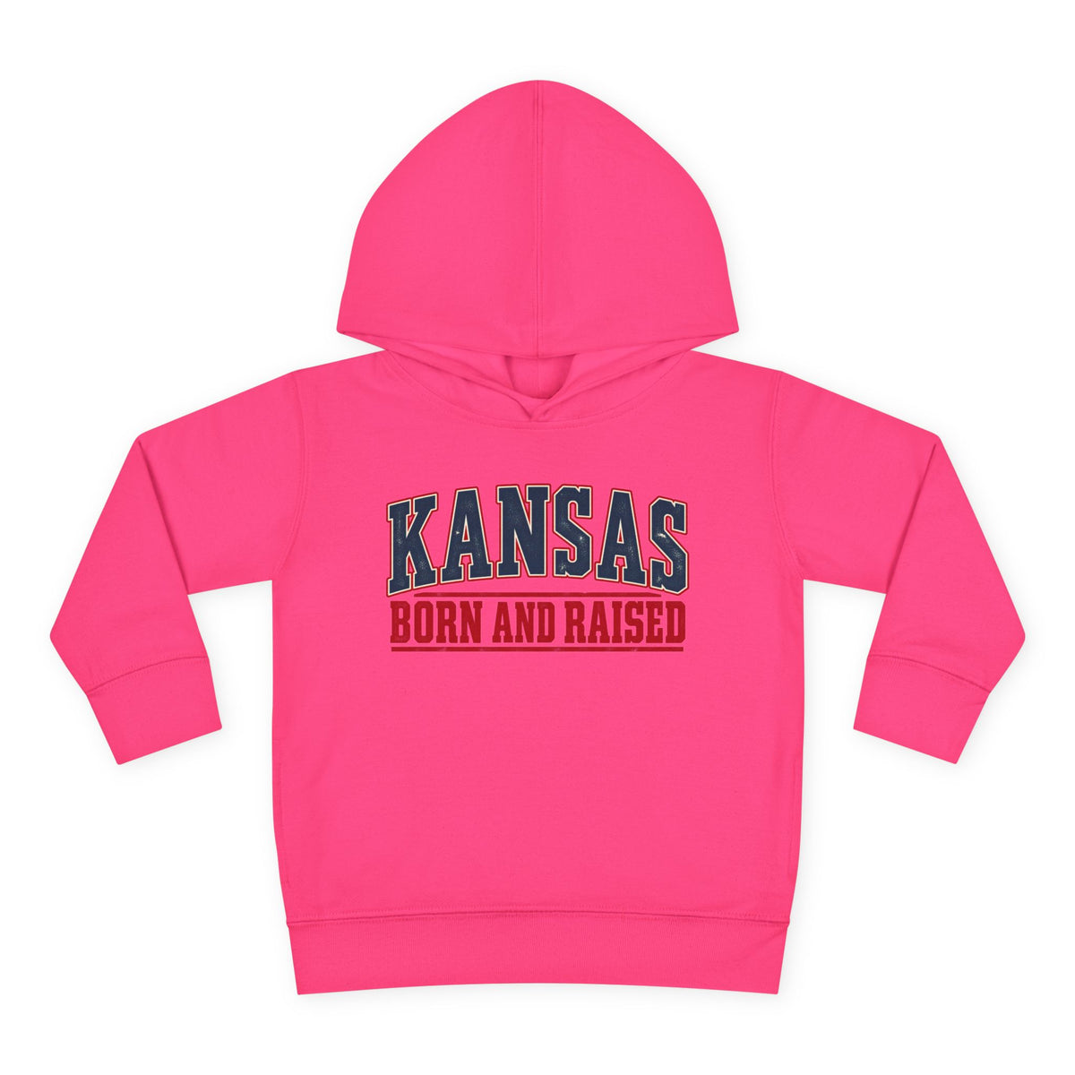 Kansas Born and Raised Small-Town Americana Unisex Toddler Pullover Fleece Hoodie