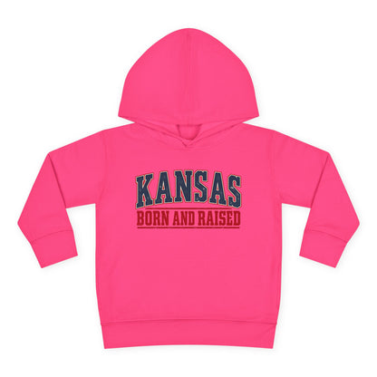 Kansas Born and Raised Small-Town Americana Unisex Toddler Pullover Fleece Hoodie