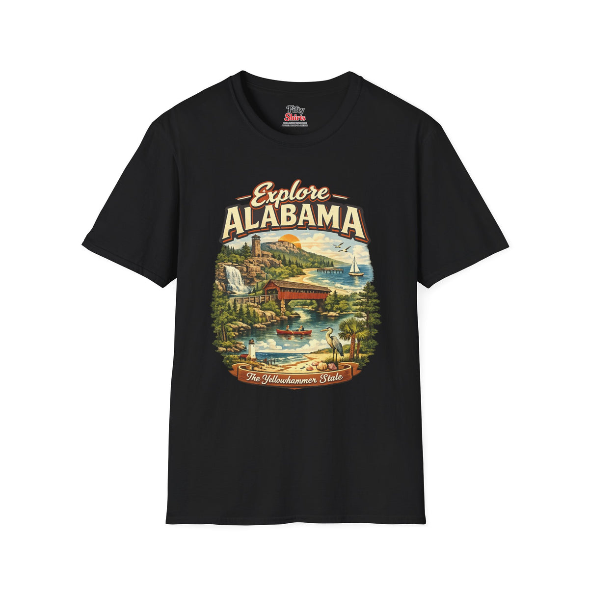 Explore Alabama Unisex Softstyle T Shirt State Pride Graphic Tee Collections FS03