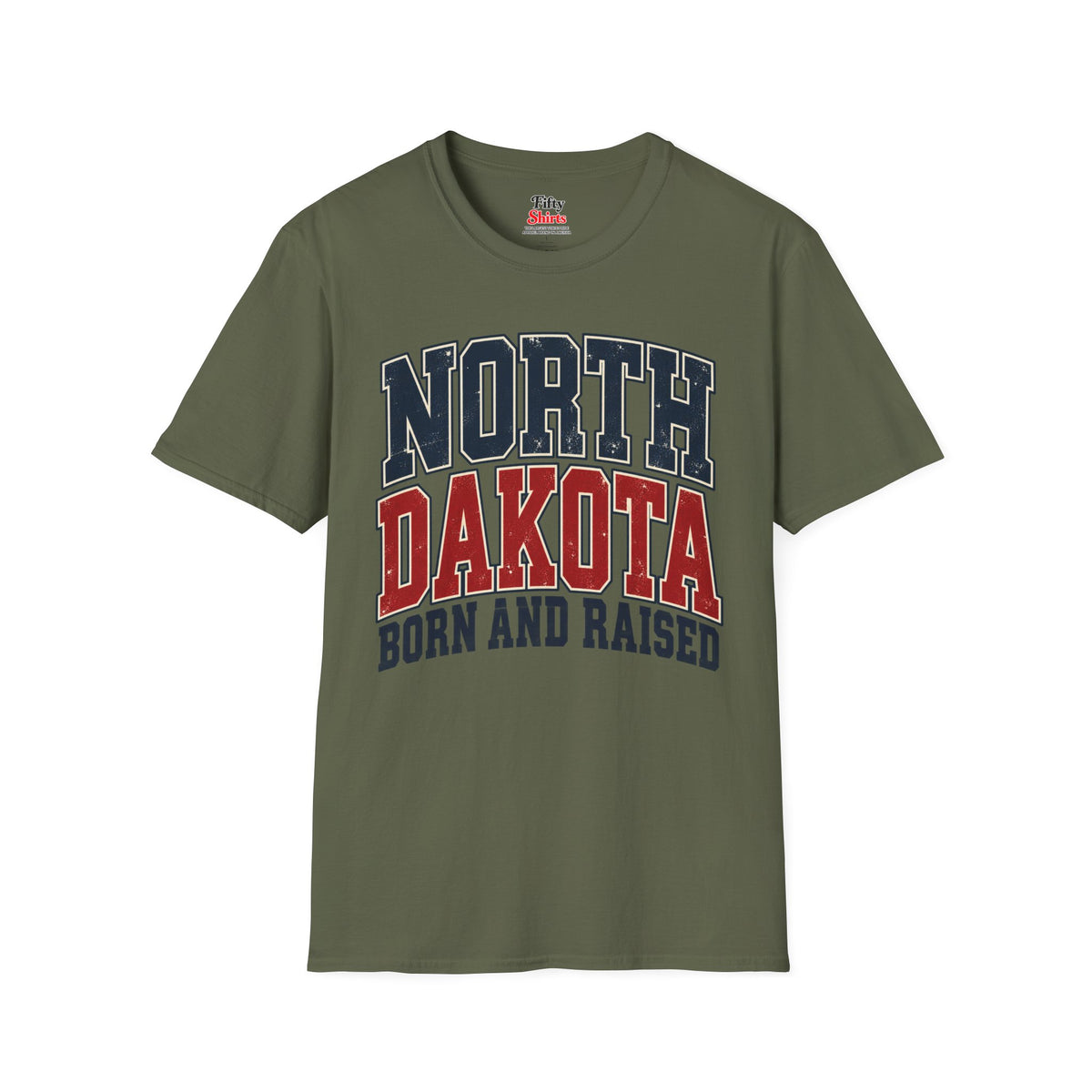 North Dakota Born And Raised Unisex Softstyle T Shirt State Name Graphic Tee