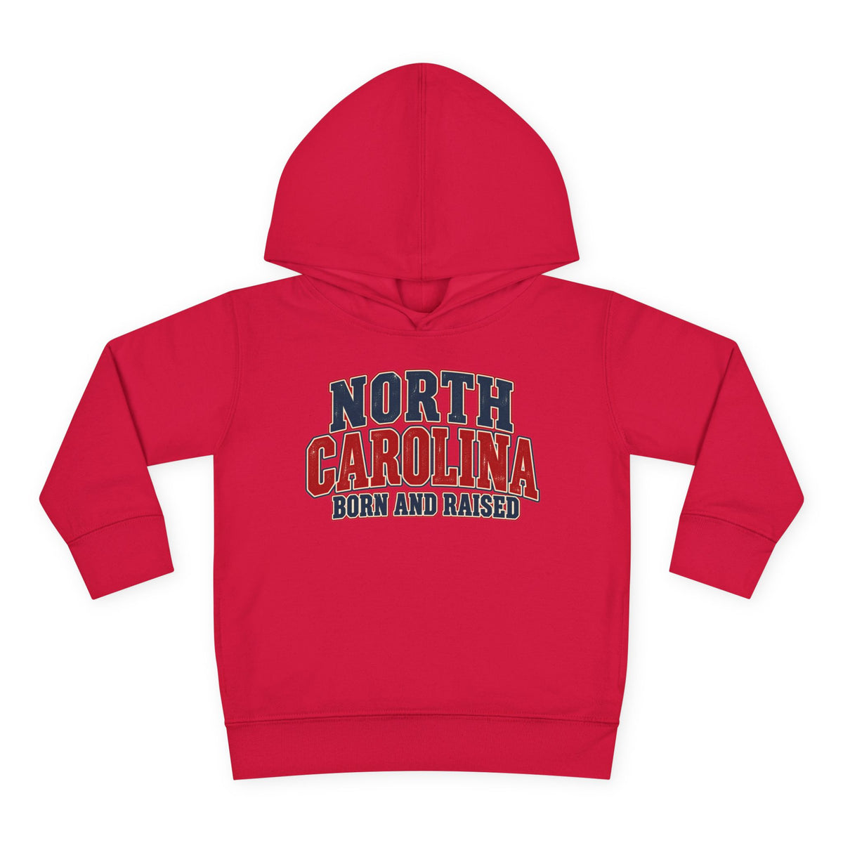 North Carolina Born and Raised Vintage Americana Unisex Toddler Pullover Fleece Hoodie