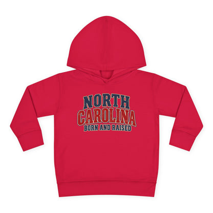 North Carolina Born and Raised Vintage Americana Unisex Toddler Pullover Fleece Hoodie