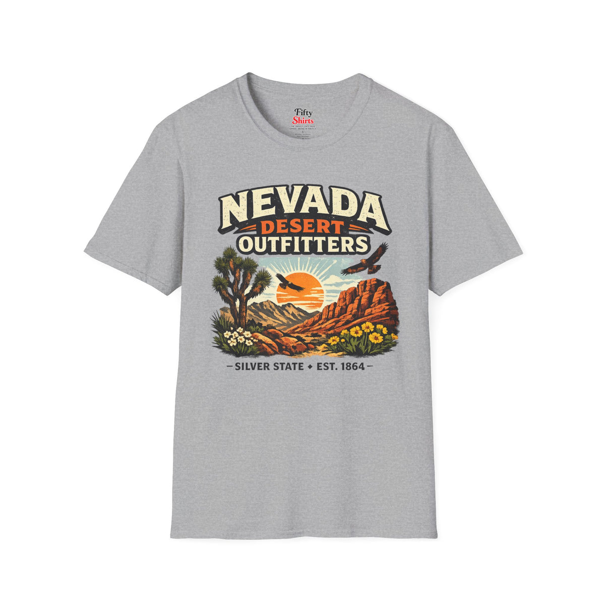 Nevada Desert Outfitters Unisex Softstyle T Shirt State Pride Graphic Tee Collections FS03