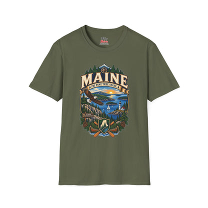 Pine Tree State Adventure Unisex Softstyle T Shirt State Pride Graphic Tee Collections FS03