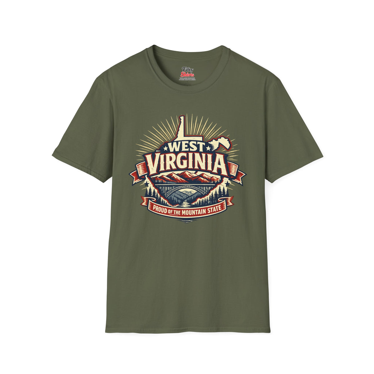 West Virginia State Pride Unisex Softstyle T Shirt State Pride Graphic Tee Collections FS03