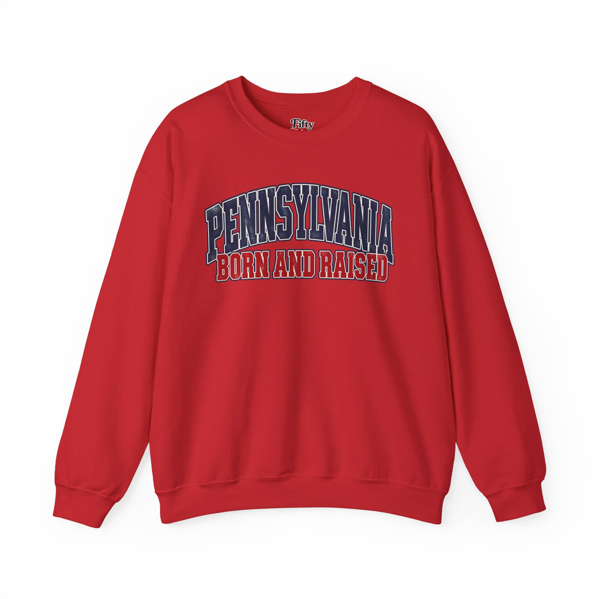 Pennsylvania Born and Raised Vintage Collegiate Unisex Sweatshirt Graphic