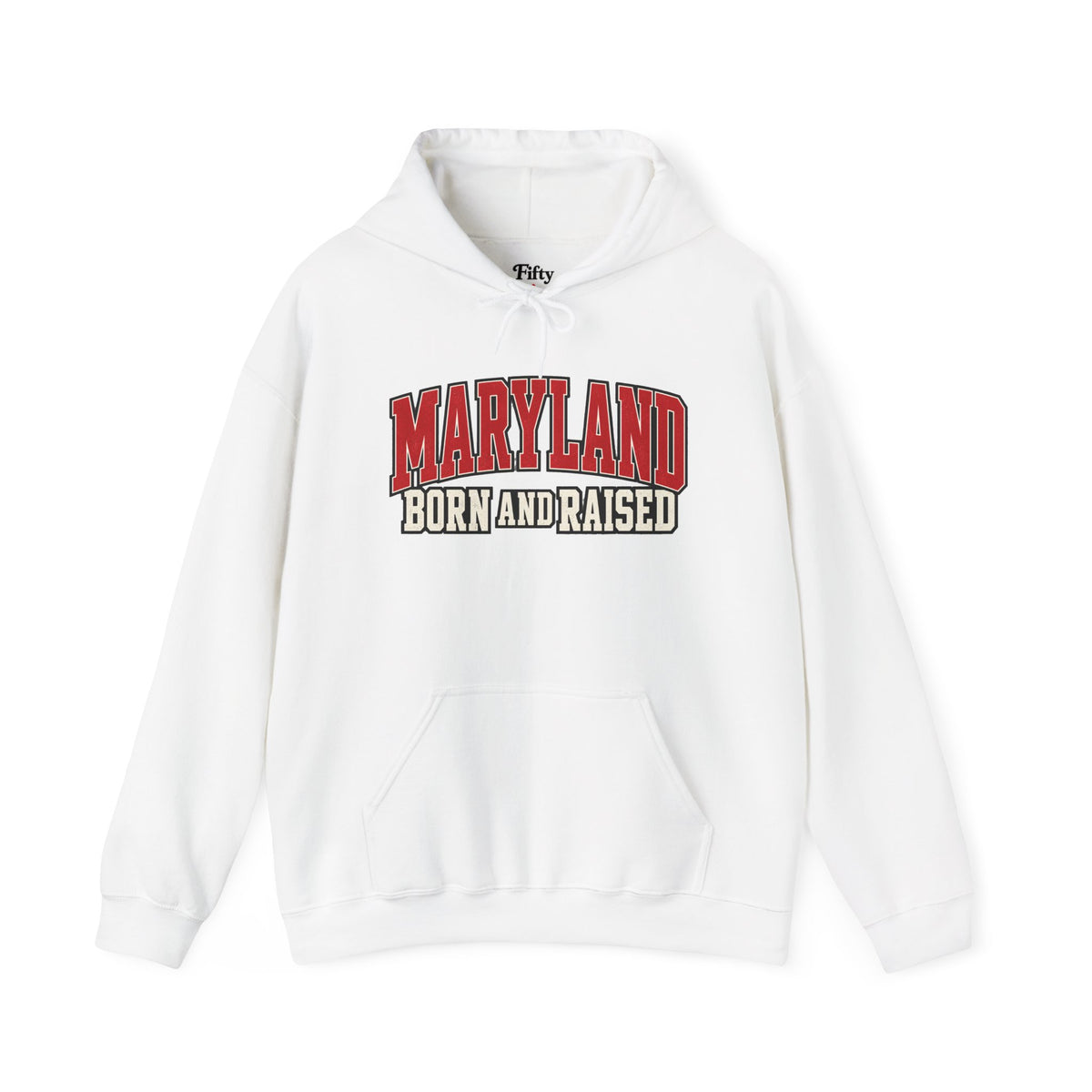 Maryland Born and Raised Bold Athletic Unisex Hoodie Graphic