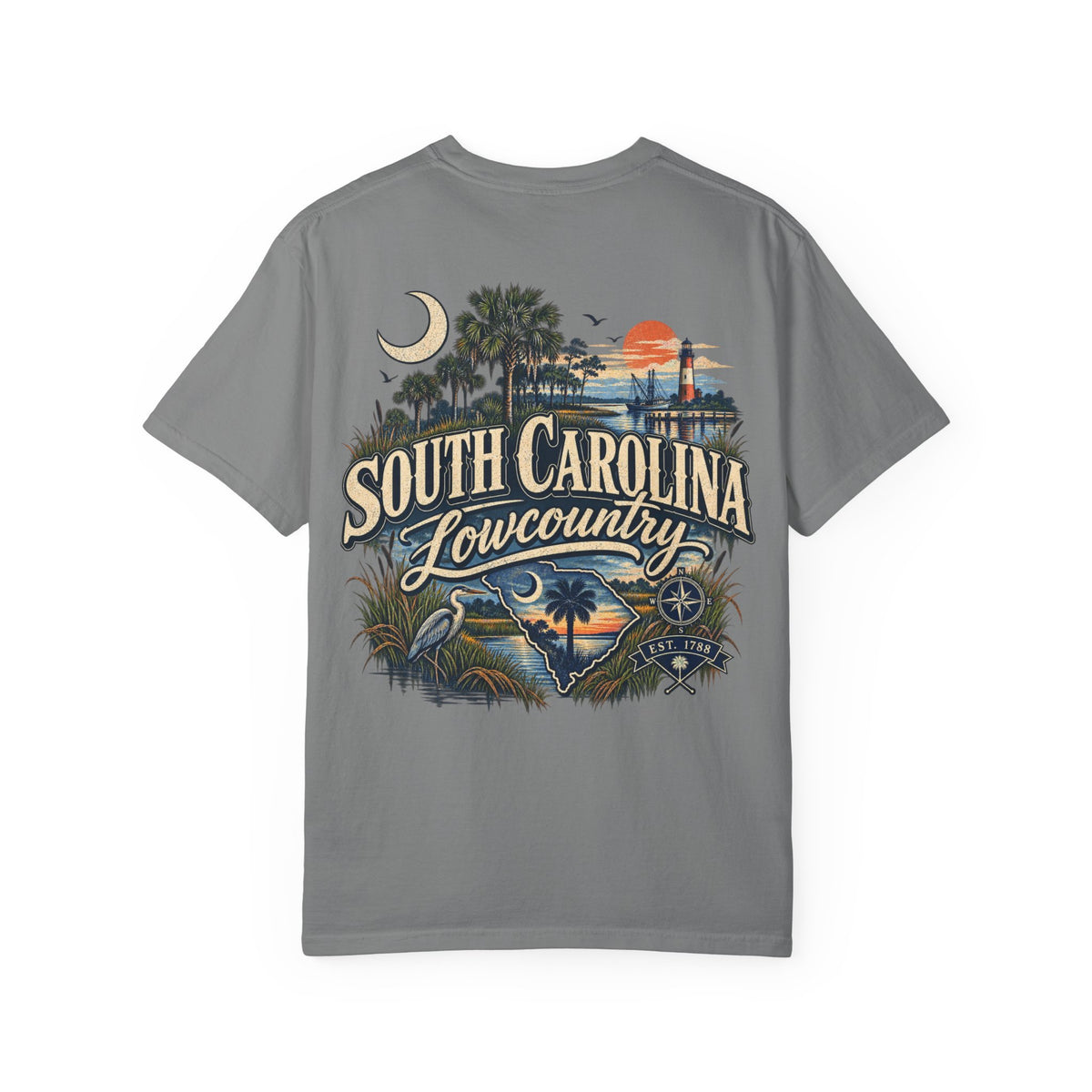 South Carolina Lowcountry Unisex Comfort Color 1717 Streetwear Graphic Tee